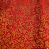 Scarlet Red Kanjivaram Silk Saree With Rich Gold Zari Floral Jaal And Twin Swan Border