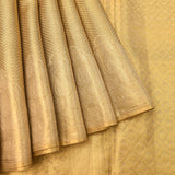 Golden Tissue Kanjivaram Silk Saree With Paisley Butta & Diamond Jaal Weave