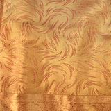 Champagne Kanjivaram Silk Saree With Red Leaf Vine Weave & Antique Copper Zari Border