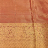 Golden Kanjivaram Silk Saree With Red Floral Tree Buttas & Antique Copper Zari Pallu