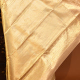 Yellow-Gold With Checked Zari Weave Pallu Kanjivaram Silk Saree