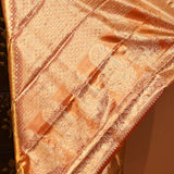 Antique Gold With All-Over Zari Jaal Weave Kanjivaram Silk Saree