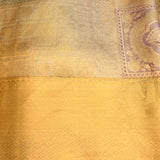 Pure Gold Tissue Kanjivaram Silk Saree With Multicolour Paisley Buttas & Self Diamond Jaal Weave