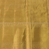 Olive Gold Kanjivaram Silk Saree With Red Paisley Buttas & Grand Lotus Medallion Zari Border