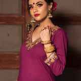 Deep Magenta Zari Salwar Set