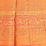 Sunshine Yellow Kanjivaram Silk Saree With Multicolour Tropical Floral Jaal & Coral Orange Zari Border