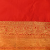 Classic Red & Pure Gold Kanjivaram Silk Saree With Gold Checks, Medallion Buttas & Peacock Zari Pallu