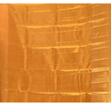 Antique Gold Kanjivaram Silk Saree With Silver Floral Vine Weave