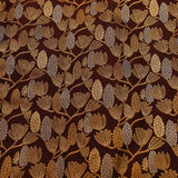 Deep Chocolate Brown & Antique Gold Kanjivaram Silk Saree With Silver-Gold Lotus Jaal & Peacock Pallu