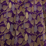 Royal Violet & Pure Gold Kanjivaram Silk Saree With All-Over Lotus Vine Jaal & Grand Paisley Pallu