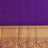 Royal Violet & Pure Gold Kanjivaram Silk Saree With All-Over Lotus Vine Jaal & Grand Paisley Pallu