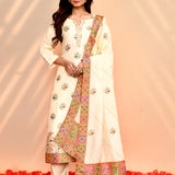 Off-White Tissue Silk Floral Kurta Set