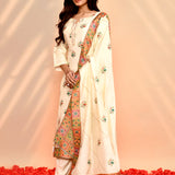 Off-White Tissue Silk Floral Kurta Set