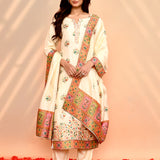 Off-White Tissue Silk Floral Kurta Set