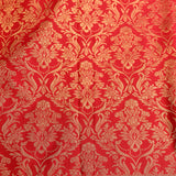 Coral Red Kanjivaram Silk Saree With Gold Zari Floral Jaal