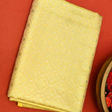 Golden Yellow Kanjivaram Silk Saree With Self-Tone Zari Weave