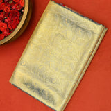 Sage Green Kanjivaram Silk Saree With Red Border And Multicolour Floral Weave