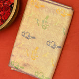 Lavender Kanjivaram Silk Saree With Gold Zari Border And Multicolour Bird Butti