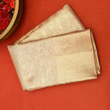 Lustrous Earthy Brown & Gold Handwoven Kanjivaram Silk Saree With Traditional Floral Weave