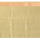 Lime Green With Stripes And Floral Zari Border Is A Handwoven Banarasi Silk Saree
