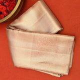 Copper Tone Kanjivaram Silk Saree With Self-Woven Floral Jaal