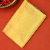 Mustard Gold Kanjivaram Silk Saree With Teal Border And Multicolour Sunflower Weave