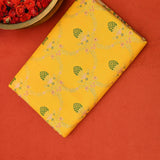 Elegant Monochrome Gold & Yellow Handwoven Kanjivaram Silk Saree With Floral Motifs