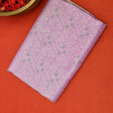 Lavender Kanjivaram Silk Saree With Gold Zari Elephant Motif Border