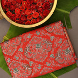 Red Kanjivaram Silk Saree With Shikargah Pallu And Gold Zari Border