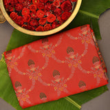 Regal Red Kanjivaram Silk Saree With Elaborate Floral Medallion Border
