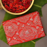 Opulent Red Kanjivaram Silk Saree With Shikargah Motifs And Traditional Zari Border