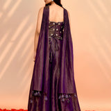 Berry Purple Tissue Silk Indo-Western Set