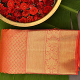 Red Kanjivaram Silk Saree With Dense Gold Zari Pallu And Body