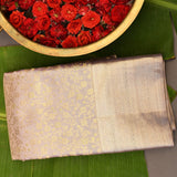 Mauve Kanjivaram Silk Saree With Self Border And Tonal Gold Zari Floral Weave