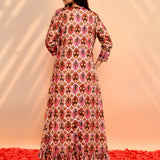 Dusty Pink Georgette Floral Indo-Western Set