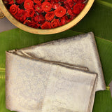 Sophisticated Earthy Brown & Gold Handwoven Kanjivaram Silk Saree With Traditional Jaal & Butti Work