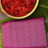 Magenta Kanjivaram Silk Saree With Beige Border And Multicolour Floral Medallion Weave