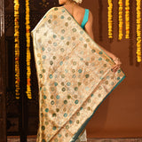 Metallic Gold And Sea Green Traditional Kanjivaram Silk Saree