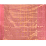 Pink Tissue Kanjivaram Silk Saree With Gold Zari Border