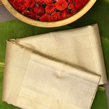 Opulent Metallic Gold & Mauve Handwoven Kanjivaram Silk Saree With Traditional Butti Work