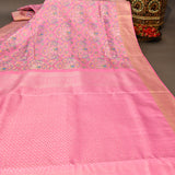 Pink Kanjivaram Silk Saree with Multicolor Woven Elephant Pallu