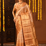 Gold Tissue Kanjivaram Silk Saree With Woven Pallu