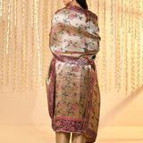 Golden Floral Woven Tissue Kurta Set