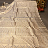 Sophisticated Earthy Brown & Gold Handwoven Kanjivaram Silk Saree With Traditional Jaal & Butti Work
