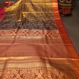 Kanjivaram Silk Saree With Red Peacock Medallion Pallu
