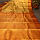 Yellow Kanjivaram Silk Saree With Gold Floral Zari Border