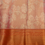 Pink-Mauve Kanjivaram Silk Saree With Copper-Rust Gold Zari Border