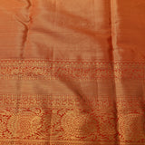 Pink-Mauve Kanjivaram Silk Saree With Copper-Rust Gold Zari Border