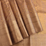Mauve Kanjivaram Silk Saree With Self Border And Tonal Gold Zari Floral Weave