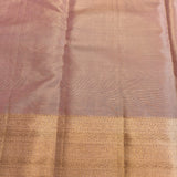 Mauve Kanjivaram Silk Saree With Self Border And Tonal Gold Zari Floral Weave